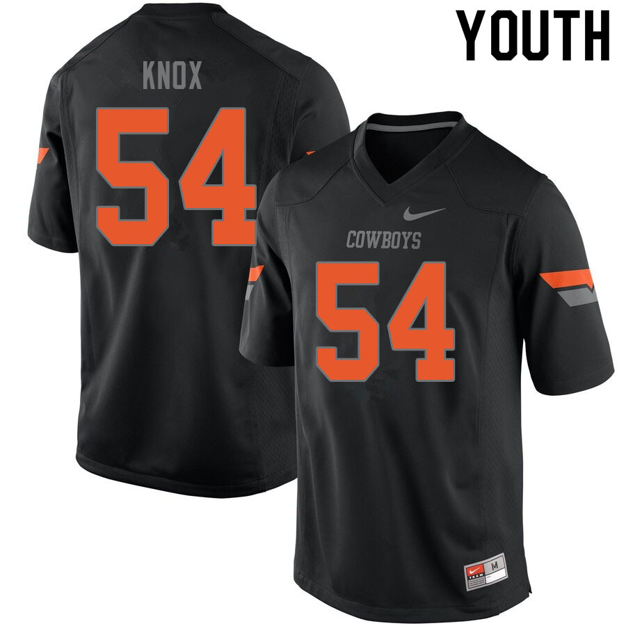 Youth #54 Truett Knox Oklahoma State Cowboys College Football Jerseys Sale-Black - Click Image to Close